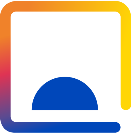 e.l.m. leblanc Logo coloré avec un fond dégradé, représentant un carré et un demi-cercle.